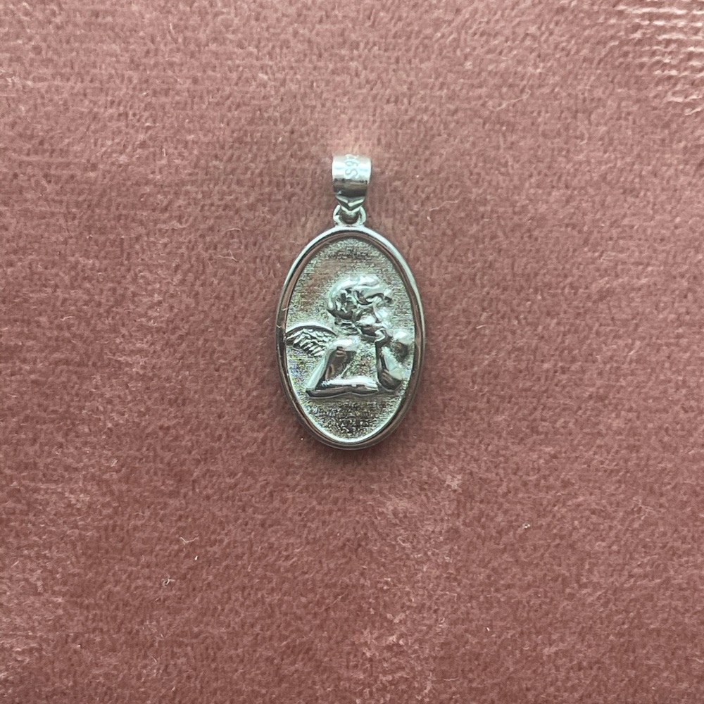 Silver color angel cherub pendant